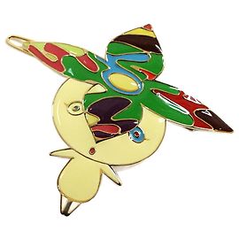 Grampo de cabelo Louis Vuitton - Colaboração Takashi Murakami Multicor Dourado