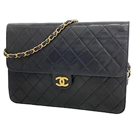 Chanel-Chanel Black Lambskin Shoulder Bag-Black