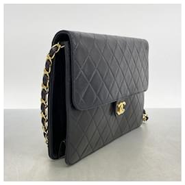 Chanel-Chanel Black Lambskin Shoulder Bag-Black