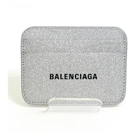 Balenciaga-Porte-cartes en métal argenté Balenciaga-Argenté