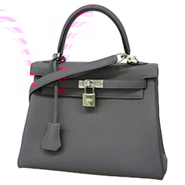 Hermès-Hermes Kelly 25 Handbag in Rose Purple-Purple