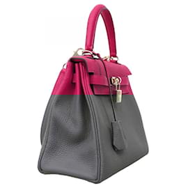 Hermès-Hermes Kelly 25 Handbag in Rose Purple-Purple
