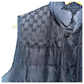 Gucci-Colete acolchoado com painéis Monogram GG autêntico Gucci Tom Ford-Preto