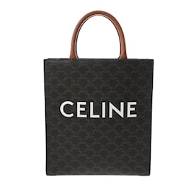 Céline-Celine Small Vertical Cabas Triomphe Tote Bag-Brown
