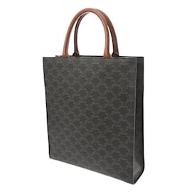 Céline-Celine Small Vertical Cabas Triomphe Tote Bag-Brown