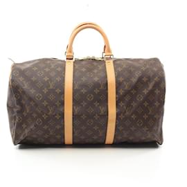 Louis Vuitton-Louis Vuitton Keepall 50 Monogram Boston Bag-Brown,Monogram