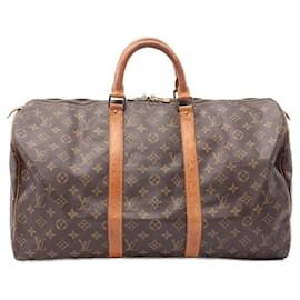 Louis Vuitton-Louis Vuitton Keepall 50 Boston Bag-Brown,Monogram