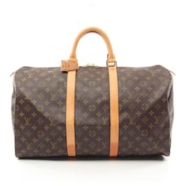 Louis Vuitton-Louis Vuitton Keepall 50 Monogram Boston Bag-Brown,Monogram