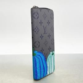 Louis Vuitton-Louis Vuitton Long Wallet Monogram Eclipse Zippy Vertical-Brown,Black