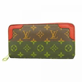 Louis Vuitton-Louis Vuitton Long Wallet Monogram Zippy Retiro M61854-Brown,Fuschia