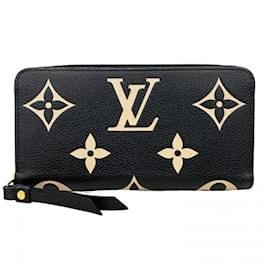 Louis Vuitton-Louis Vuitton Long Wallet Monogram Empreinte Bicolor-Black,Beige