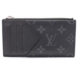 Louis Vuitton-Louis Vuitton Coin Card Holder Taiga Rama Noir-Black