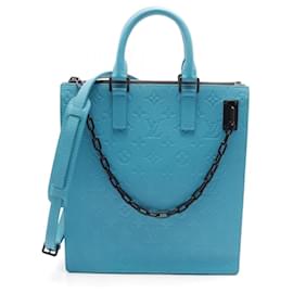 Louis Vuitton-Louis Vuitton Sac Plat Tote Bag-Blue,Turquoise,Monogram