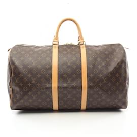 Louis Vuitton-Louis Vuitton Keepall 55 Monogram Boston Bag-Brown,Monogram