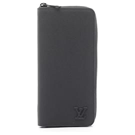 Louis Vuitton-Louis Vuitton Black Leather Long Wallet-Black