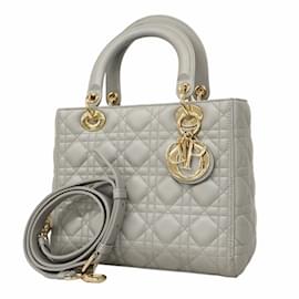 Christian Dior-Christian Dior Cannage Lady Handbag-Brown