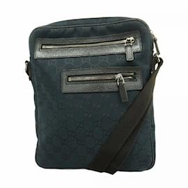 Gucci-Gucci Black Shoulder Bag GG Canvas-Black