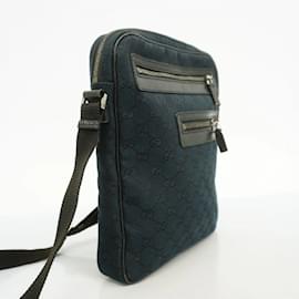 Gucci-Gucci Black Shoulder Bag GG Canvas-Black