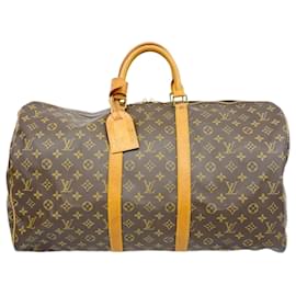 Louis Vuitton-Louis Vuitton Monogram Keepall 55 Boston Bag-Brown