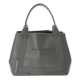 Balenciaga-Sac à main Balenciaga Cabas S gris marine-Marron