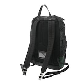 Prada-Prada Black/Green Nylon Leather Backpack-Black,Green