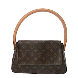 Louis Vuitton-Louis Vuitton Monogram Mini Looping Handbag-Brown,Monogram