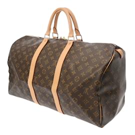 Louis Vuitton-Louis Vuitton Monogram Keepall 50 Boston Bag-Brown,Monogram