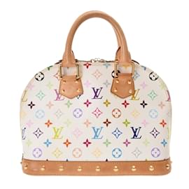 Louis Vuitton-Louis Vuitton Monogram Multicolor Alma Blanc Handbag-White,Multiple colors