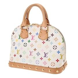 Louis Vuitton-Louis Vuitton Monogram Multicolor Alma Blanc Handbag-White,Multiple colors