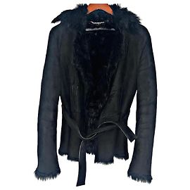 Authentic Gucci 02 AW Tom Ford Runway Shearling Coat Black