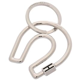 Hermès-Hermes Silver Metal Keyring-Silvery