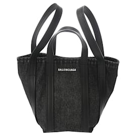 Balenciaga-Sac à main en cuir denim noir Balenciaga Everyday XS-Noir