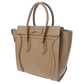 Céline-Celine Luggage Micro Shopper Handbag-Beige