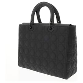 Christian Dior-Christian Dior Lady Dior Large Black Handbag-Black