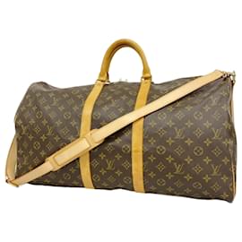 Louis Vuitton-Louis Vuitton Boston Bag Monogram Keepall Bandouliere 55-Brown
