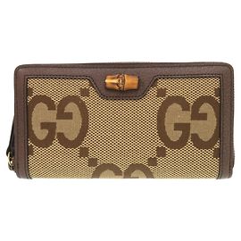 Portafoglio Lungo Gucci Bamboo Marrone Beige