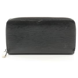 Louis Vuitton-Louis Vuitton Black Leather Zippy Wallet-Black