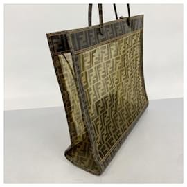 Fendi-Fendi Brown Zucca Mesh Tote Bag-Brown