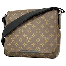 Louis Vuitton-Louis Vuitton Monogram Macassar District PM Shoulder Bag-Brown,Black