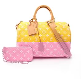 Louis Vuitton-Louis Vuitton Speedy P9 Bandouliere 40 Boston Bag-Yellow