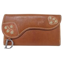 Christian Dior-CHRISTIAN DIOR SADDLE CAMEL LEATHER WALLET-Camel
