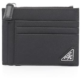 Prada-Prada Saffiano Leather Coin Case-Black