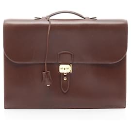 Hermès-Hermes Sac a Depeche 41 Briefcase Brown-Brown