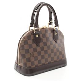 Louis Vuitton-Louis Vuitton Damier Alma BB Leather Handbag-Brown