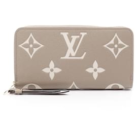 Louis Vuitton-Louis Vuitton Bicolor Zippy Wallet Leather-Brown,Beige