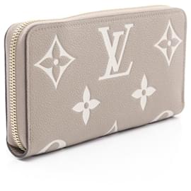 Louis Vuitton-Louis Vuitton Bicolor Zippy Wallet Leather-Brown,Beige