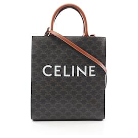 Céline-Celine Small Vertical Cabas Triomphe Tote Bag-Black