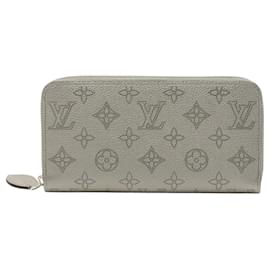 Louis Vuitton-Louis Vuitton Zippy Wallet Monogram Mahina Leather-Grey