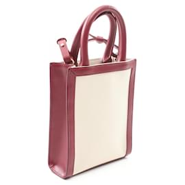 Céline-Celine Mini Vertical Cabas Canvas Leather Handbag-Brown,Beige