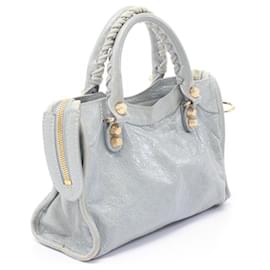 Balenciaga-Balenciaga Giant Mini City Leather Handbag-Blue